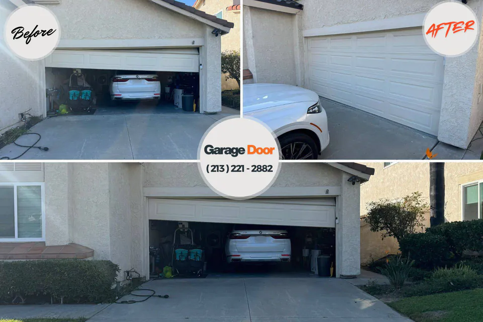 Before and after: garage door repair Panama City, FL